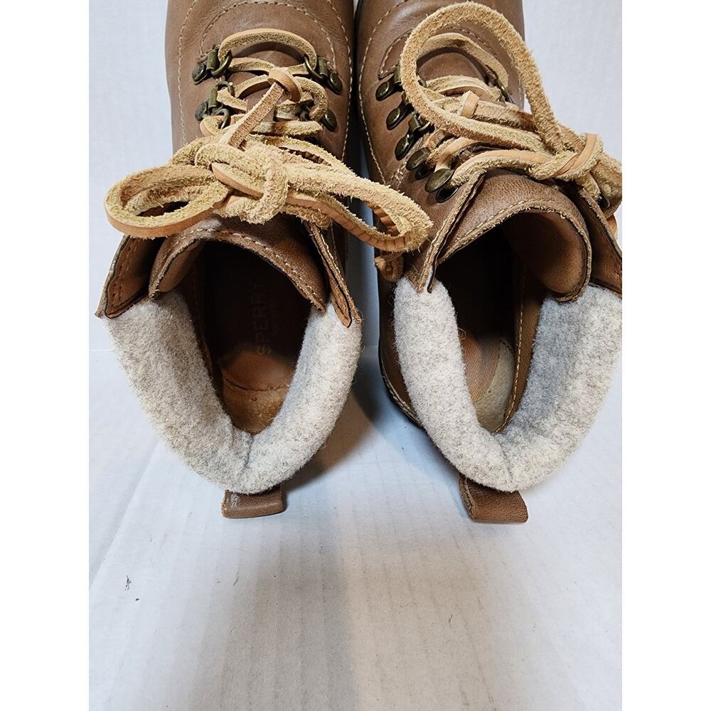 Sperry‎ Topsider Women's Size 8M Brown Leather Lace-Up Wedge Boots - Picture 8 of 9